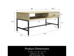 Mesa De Apoio|Dorel Home Tamlin | Mesa de apoio com 1 gaveta em MDF Nature Castanho