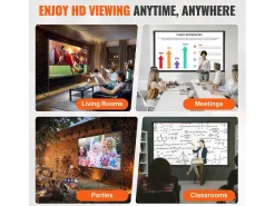 Móvel De Tv| Tela de Projeção SucceBuy Portátil com Base, 305 cm, 16:9 HD de Duas Faces Anti-rugas e Grande Ângulo de Visão, para Projetores de Cinema em Casa Multicor