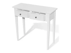 Consola|vidaxl Toucador/mesa consola com duas gavetas Branco