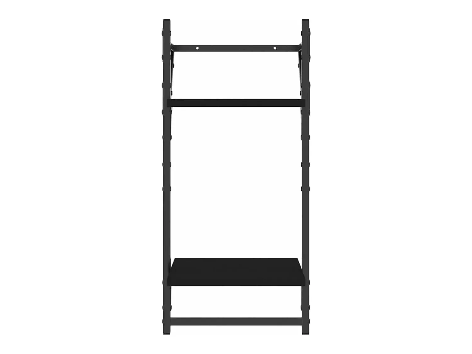 Prateleira*vidaxl Unidade 2 prateleiras parede com barras 2 pcs 30x25x65 cm Preto