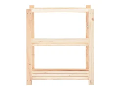 Prateleira* Unidade arrumação c/ 3 prateleiras 80x38x90 cm pinho 150 kg PT599388 Bege