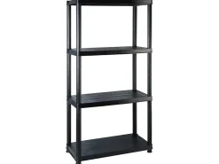 Discount Unidade com 4 prateleiras 183x30,5x130 cm plástico PT722981 Preto