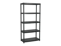 Prateleira| Unidade com 5 prateleiras 85x40x185 cm plástico PT914470 Preto