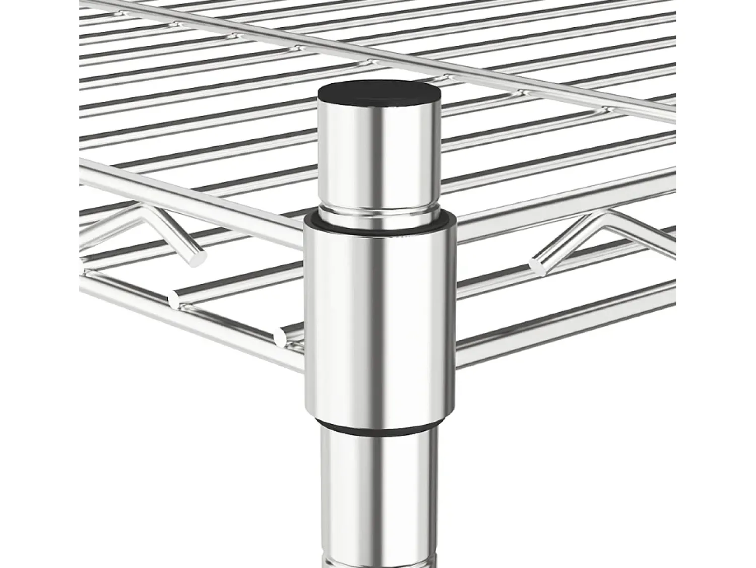 Clearance Unidade de 5 prateleiras com rodas 75x35x155 cm 250 Kg cromado PT760307 Prateado