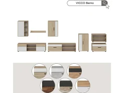 Sale Vicco Unidade de parede carvalho goldkraft/branco 139.8x35.4x38.9 berno Natural escuro