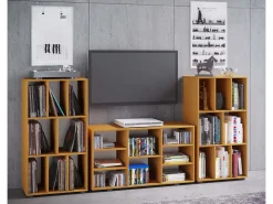 Móvel De Arrumação|VCM Cômoda em madeira | Prancha lateral com mezanino prático dividindo | Prateleira Record | Dimensões aprox. A. 120 x L. 60 x P. 40 cm - Woltino (Beech) Multicor