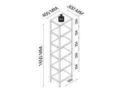 VCM Iron Standing Rack Showcase Showcase Standing armário Vinali M (Ouro)^ Prateleira