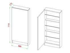 VCM Madeira Shoe Cabinet Sapato Commode Sapato Prateleira Sapato Stand Fulisa L (Branco)^ Móvel De Arrumação|Sapateira
