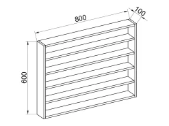Vitrina*VCM prateleira pendurada | Dimensões aprox. A. 60 x L. 80 x P. 10 cm | Moderno e de poupança de espaço | Prateleira de parede - Osado L (Branco) Multicor
