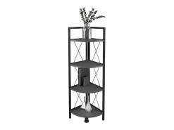 Prateleira|VCM Wood Metal Corner Shelf Storage Stand Shelf Bookshelf Decoração Livros Stand Shelf Insasi 4 (Anthracite) Multicor