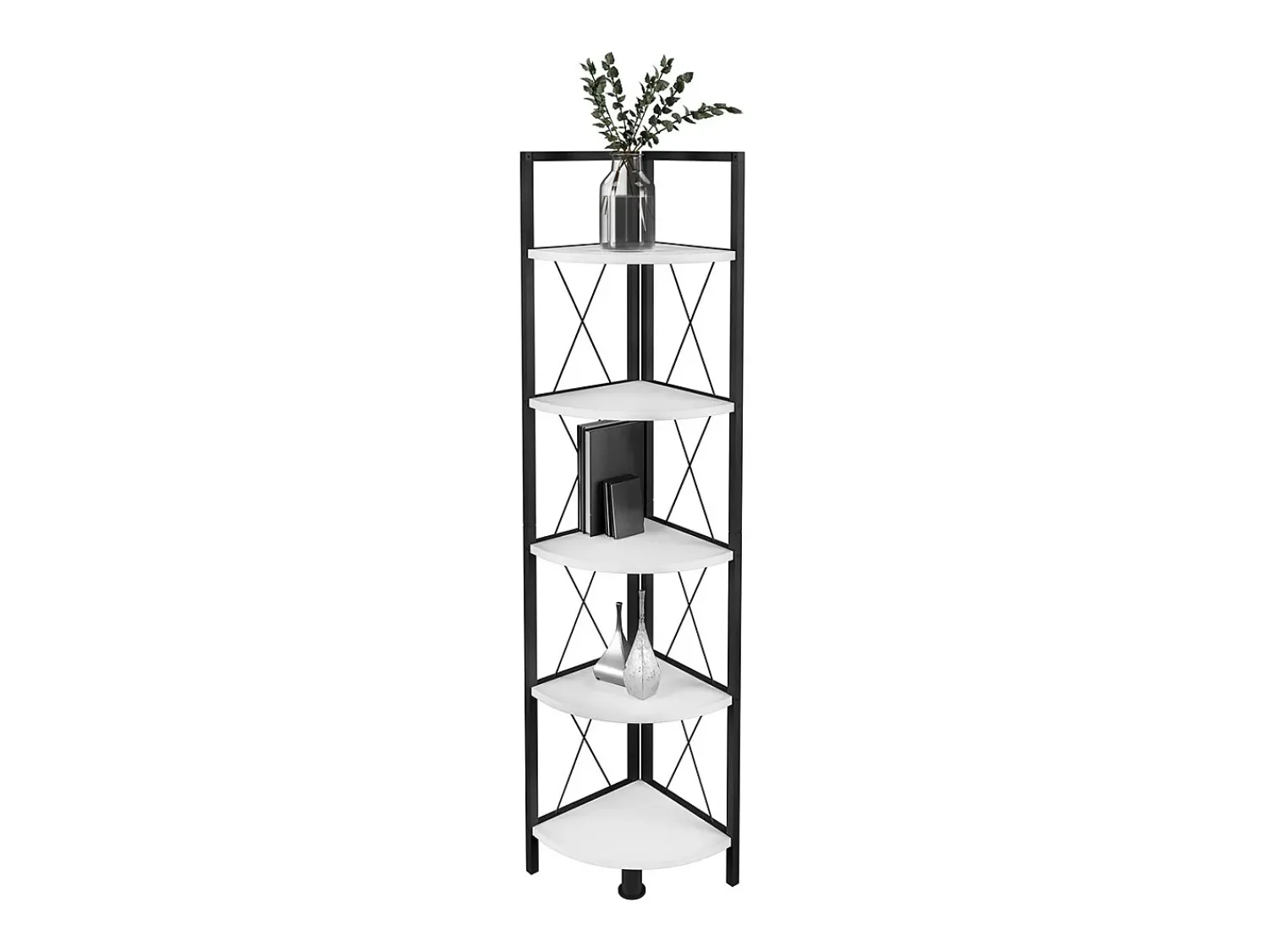 Prateleira|VCM Wood Metal Corner Shelf Storage Stand Prateleira Estante Decoração Livros Stand Shelf Insasi 5 (Branco) Multicor