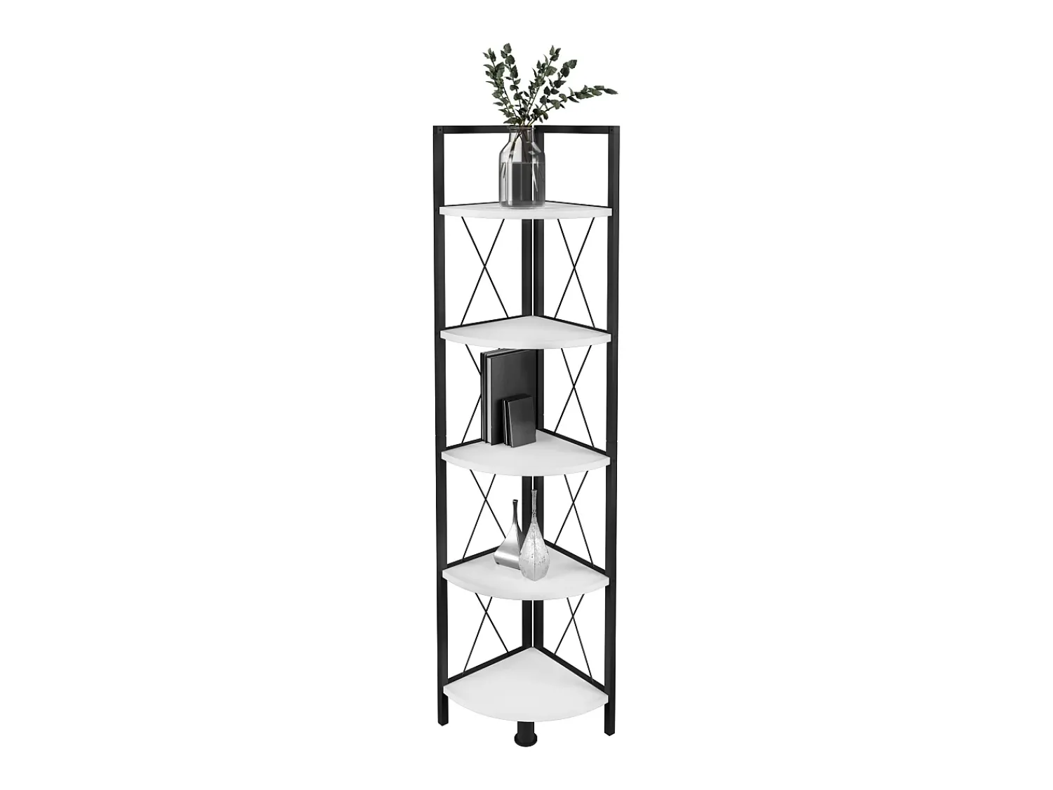 Prateleira|VCM Wood Metal Corner Shelf Storage Stand Prateleira Estante Decoração Livros Stand Shelf Insasi 5 (Branco) Multicor