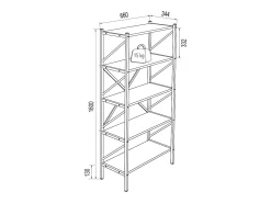Prateleira*VCM Wood Metal Storage Stand Shelf Bookshelf Decoração Livros Stand Shelf Insasi 5 (Honey Oak) Multicor