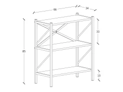Biblioteca*VCM Wood Metal Storage Stand Shelf Bookshelf Decoração Livros Stand Shelf Insasi 2 (Antracite) Preto