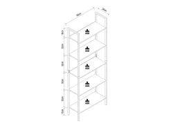 VCM Wood Metal Storage Stand Prateleira Estante Decoração Livros Stand Shelf Flakos 5 (Branco)^ Prateleira
