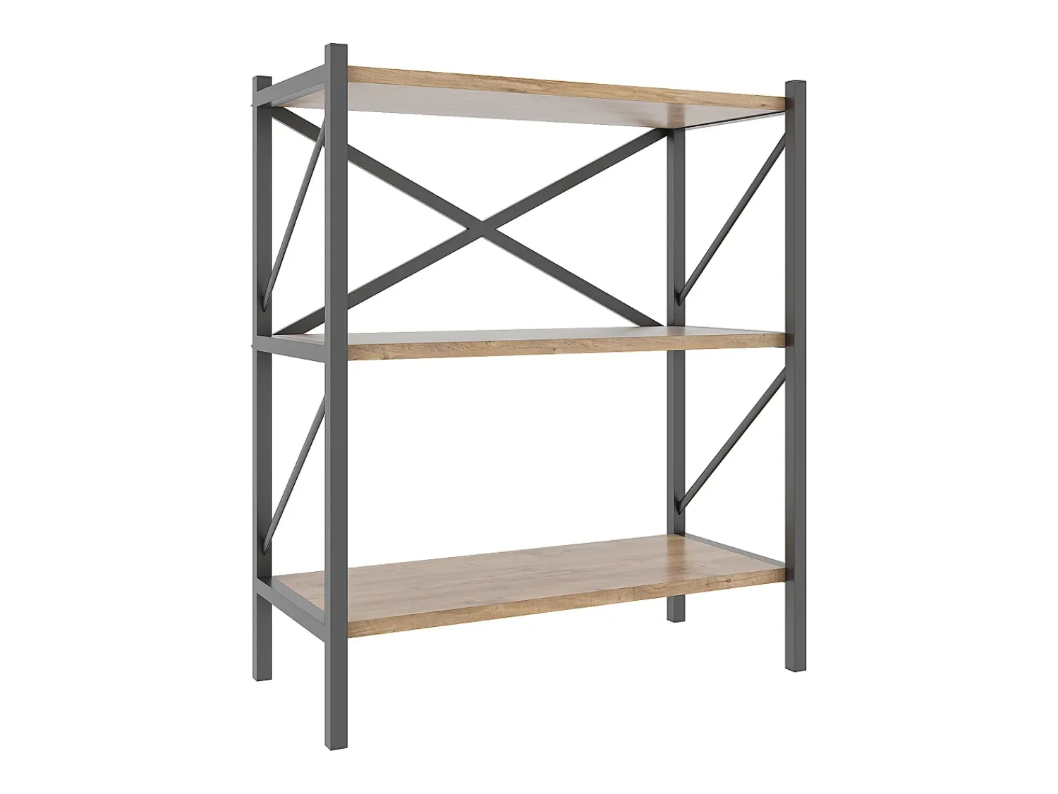 Biblioteca|VCM Wood Metal Storage Stand Shelf Bookshelf Decoração Livros Stand Shelf Insasi 2 (carvalho de mel) Multicor