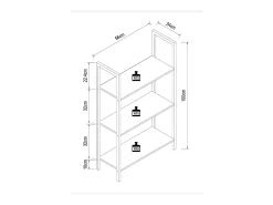 Prateleira|VCM Wood Metal Storage Stand Prateleira Estante Decoração Livros Stand Shelf Flakos 3 (Honey Oak) Multicor