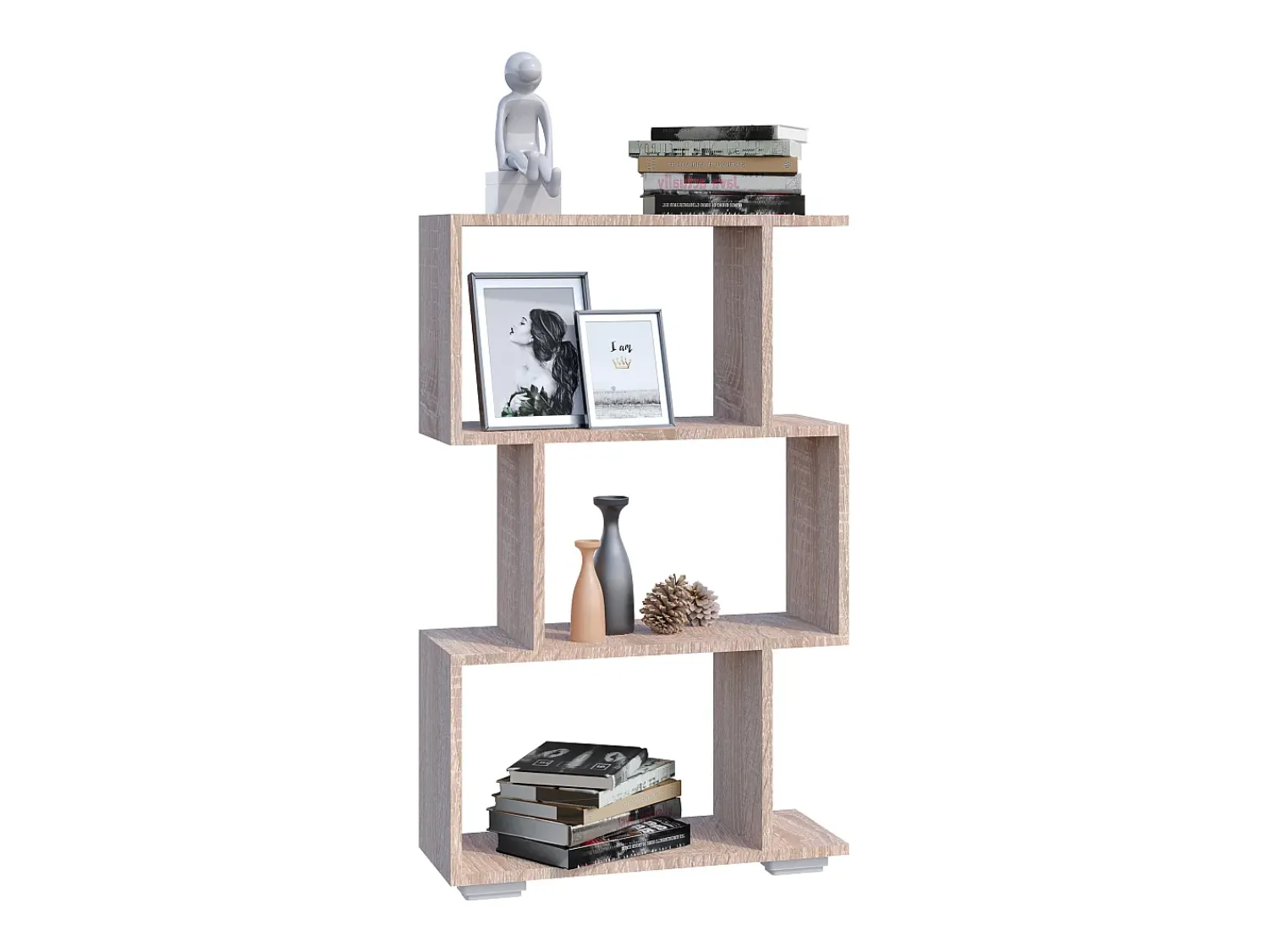 Prateleira*VCM Wood Room Divider Stand Shelf Bookshelf Decoração Livros Stand Shelf Palusa M (Sonoma Oak) Multicor