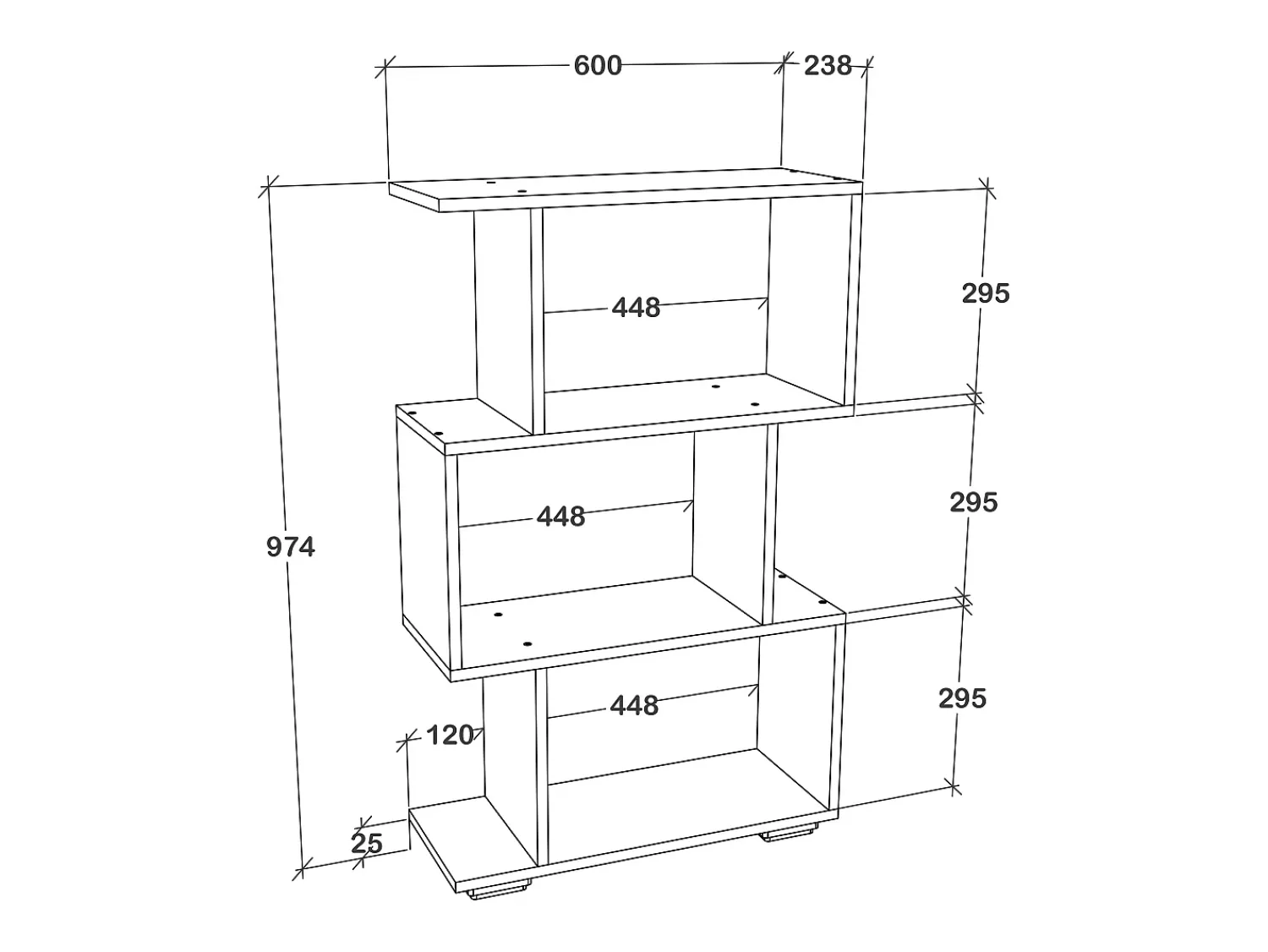 Prateleira*VCM Wood Room Divider Stand Shelf Bookshelf Decoração Livros Stand Shelf Palusa M (Sonoma Oak) Multicor