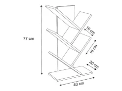 Prateleira*VCM Wood Storage Stand Shelf Bookshelf Decoração Livros Stand Shelf Nulis L (Anthracite) Preto