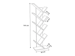 Acessórios De Arrumação*VCM Wood Storage Stand Shelf Bookshelf Decoração Livros Stand Shelf Nulis XL (Antracite) Preto