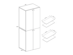 VCM XL Madeira Grande Sapato Gabinete Prateleira Grande Boots Boardcase Mobiliário Lona 10 Compartimentos Turning Doors (Branco / Sonoma Oak)^ Móvel De Arrumação|Sapateira