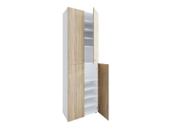 VCM XL Madeira Grande Sapato Gabinete Prateleira Grande Boots Boardcase Mobiliário Lona 10 Compartimentos Turning Doors (Branco / Sonoma Oak)^ Móvel De Arrumação|Sapateira