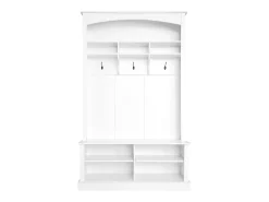 Online ModernLuxe Vestiário de entrada com bengaleiro e banco para guardar sapatos - 120x40x190 cm - Branco