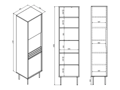 Petits-Meubles Vitrina de 2 portas Astra em madeira e^ Vitrina