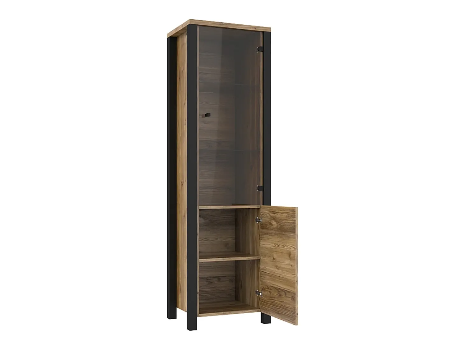 Vitrina|Petits-Meubles Vitrina de 2 portas Lyam em madeira e Preto