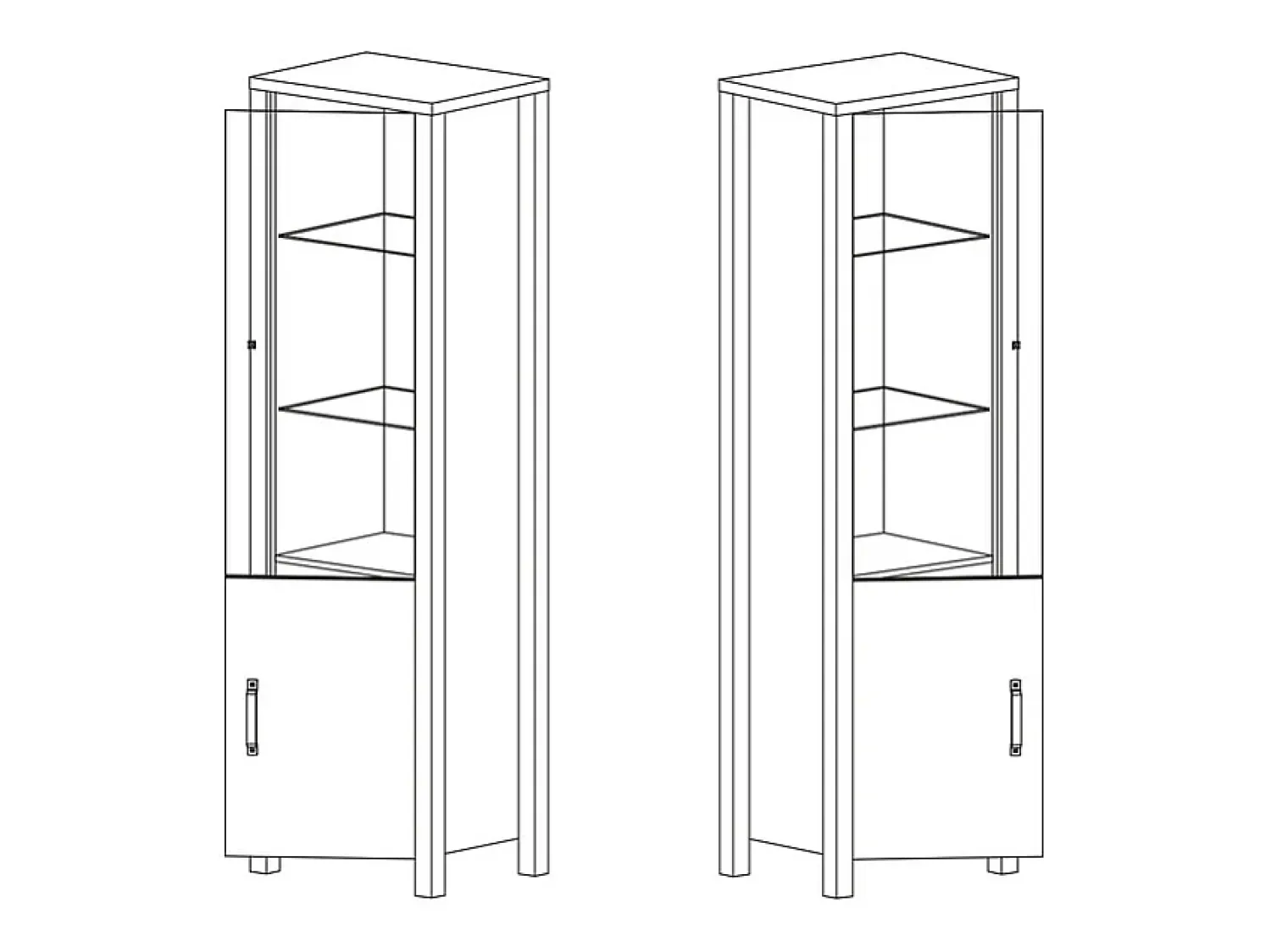 Vitrina|Petits-Meubles Vitrina de 2 portas Lyam em madeira e Preto