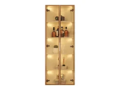 Vitrina|ModernLuxe Vitrina de canto 62x35x160 cm - con iluminação LED - 2 portas de vidro temperado - Design de canto - MDF + vidro - Branco