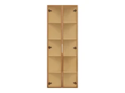Vitrina|ModernLuxe Vitrina de canto 62x35x160 cm - con iluminação LED - 2 portas de vidro temperado - Design de canto - MDF + vidro - Branco