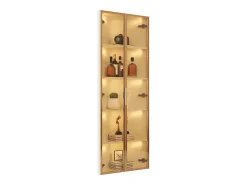 Vitrina|ModernLuxe Vitrina de canto 62x35x160 cm - con iluminação LED - 2 portas de vidro temperado - Design de canto - MDF + vidro - Branco