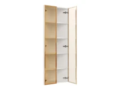 Vitrina|ModernLuxe Vitrina de canto 62x35x160 cm - con iluminação LED - 2 portas de vidro temperado - Design de canto - MDF + vidro - Branco
