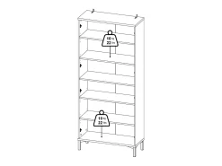 Discount Dmora Vitrina Dvastol, Aparador expositor, Vitrina multiusos, Aparador de sala, 89x36 h203 cm, Preto