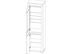 Petits-Meubles Vitrina LED de 2 portas Kasla em madeira e antracite^ Vitrina