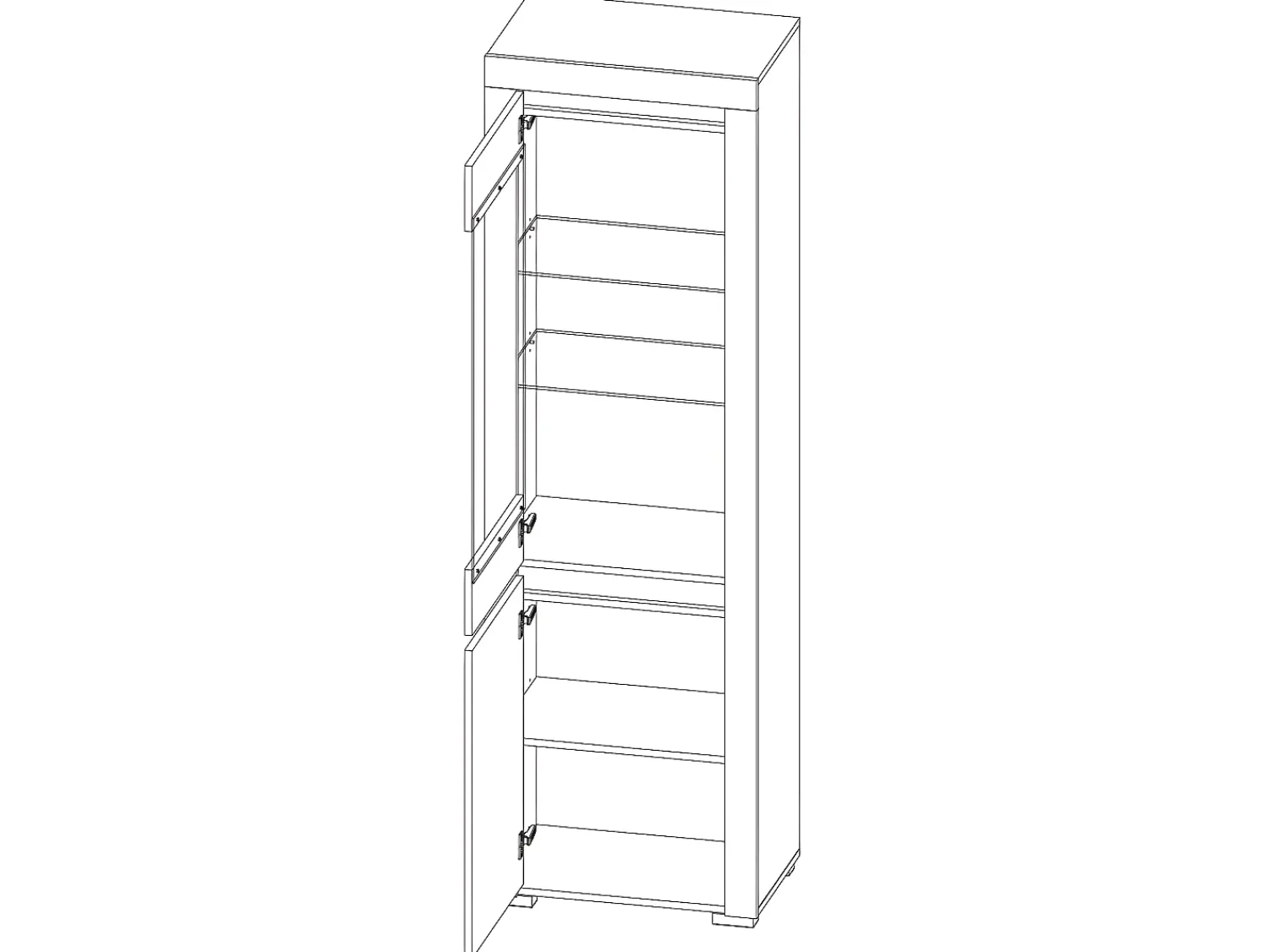Petits-Meubles Vitrina LED de 2 portas Kasla em madeira e antracite^ Vitrina