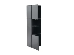 Vitrina*ModernLuxe Vitrina 45x35x160 cm - com 2 portas - com iluminação LED - 1 prateleira de vidro - Preto