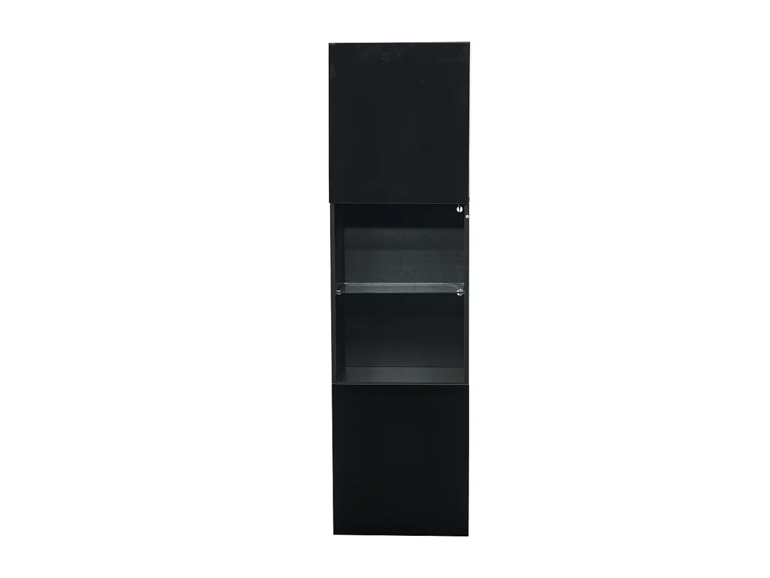 Vitrina*ModernLuxe Vitrina 45x35x160 cm - com 2 portas - com iluminação LED - 1 prateleira de vidro - Preto