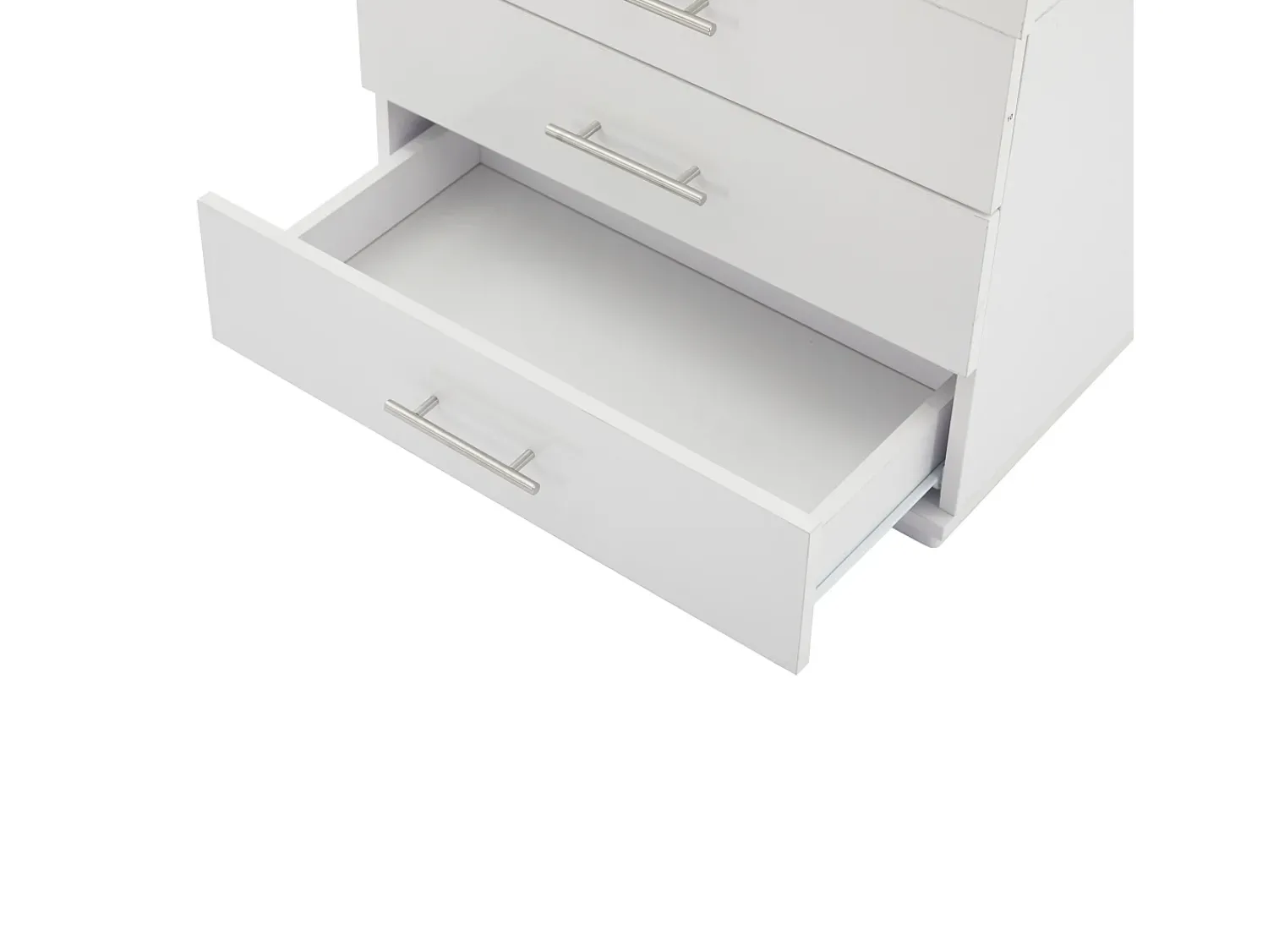 Vitrina*Hauss Spole Vitrine alta com 3 gavetas e 1 porta, estrutura em MDF lacado , LED incluído - 60x35x180cm Branco