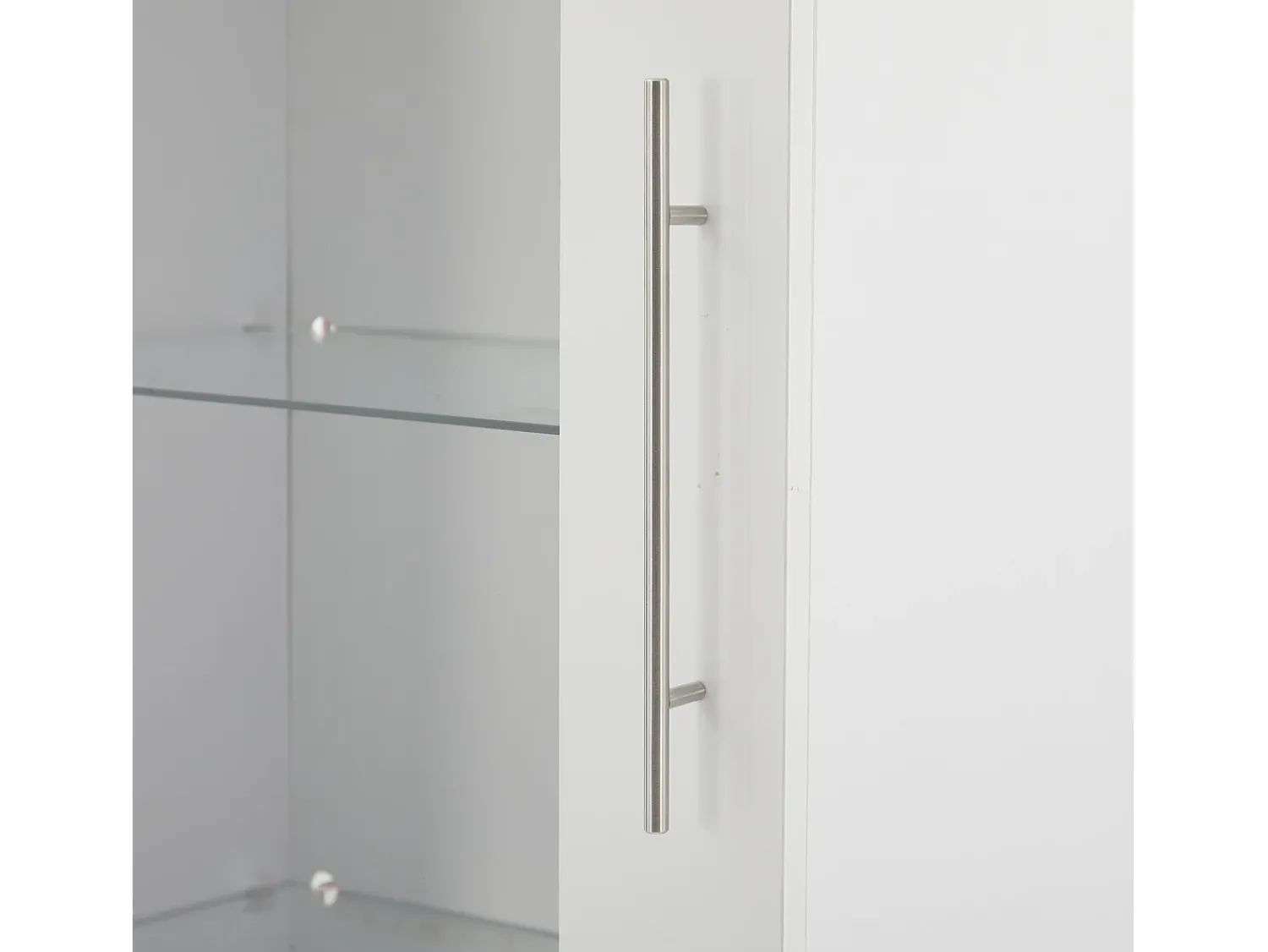 Vitrina*Hauss Spole Vitrine alta com 3 gavetas e 1 porta, estrutura em MDF lacado , LED incluído - 60x35x180cm Branco