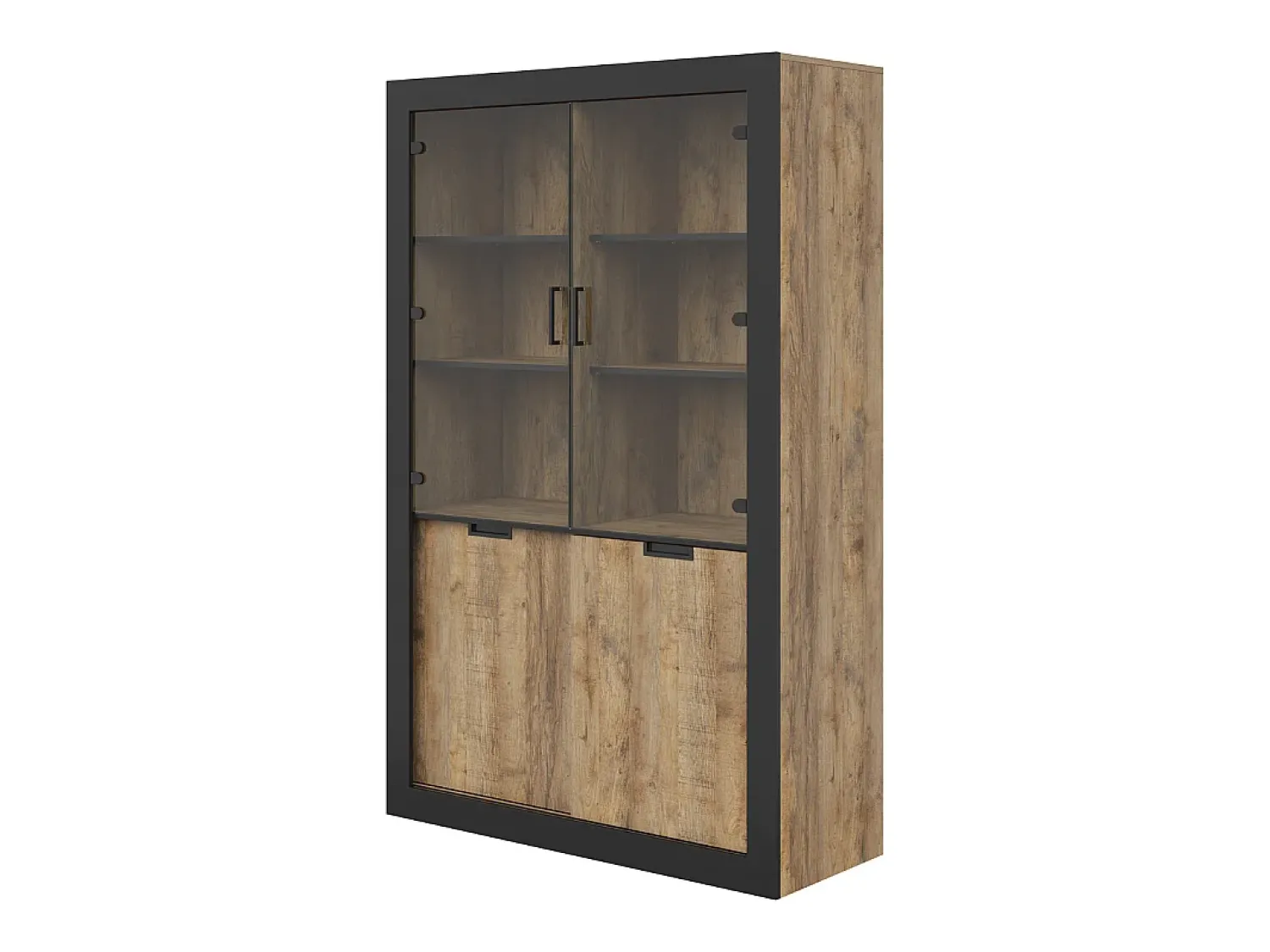 Vitrina| Vitrine AMBIHOME DAVOR - Carvalho/, C120xA187xP45cm Preto