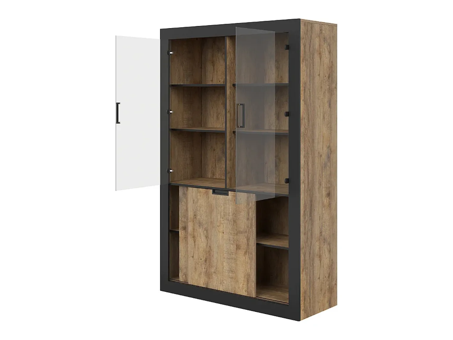 Vitrina| Vitrine AMBIHOME DAVOR - Carvalho/, C120xA187xP45cm Preto