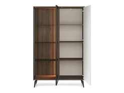 Outlet Vitrine AMBIHOME RAVEN - Caxemira/Noz, C103xP39xA162cm Bege