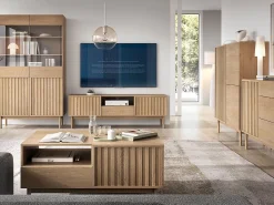 Vitrine AMBIHOME SAROSI - Carvalho, C106 x P37 x A183cm^ Vitrina
