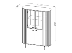 Hot Vitrine AMBIHOME ZANE 01 - , C112xP40xA155cm Preto