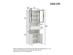 Vitrina* Vitrine branca com iluminação LED - Vitrine com 2 portas de vidro e 2 portas de madeira - 1 gaveta e espaço de arrumação aberto Branco