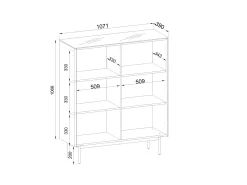 Vitrina* Vitrine, Caxemira, 107 x 126 x 39 cm Bege