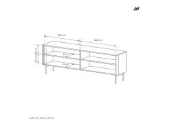 Vitrina* Vitrine, caxemira, 91,5 x 194,6 x 39,3 cm Bege
